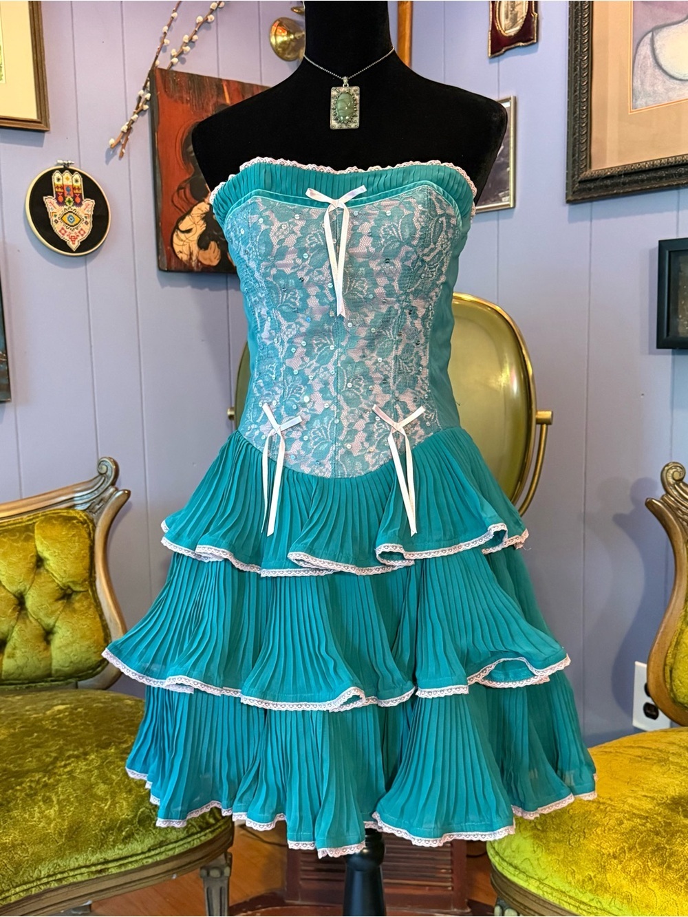 Vtg 90s/Y2K Betsey Johnson Corset Cupcake Dress Shapless mermaid whimsigoth